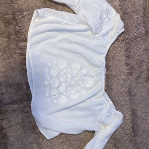 white off the shoulder long sleeve